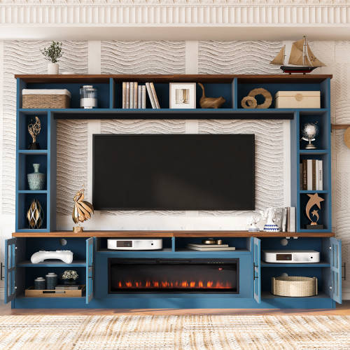 Navy Blue + Particle Board+MDF + 70-79 inches