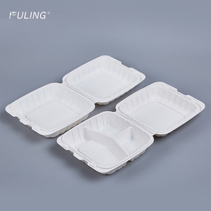 Fuling sinh thái thân thiện 3 compostable vỏ sò bao bì lấy đi hộp đựng thức ăn dùng một lần vỏ sò hộp takeout - Product Image 3