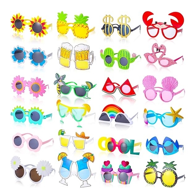 Beach Themed Party Supplies Funny Hawaiian Tropical Luau Party Sunglasses Summer Kids Party Sunglasses