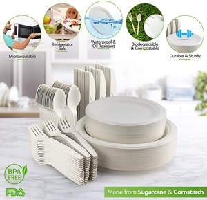 Disposable Environmental protection Eco Sugarcane Bagasse Party Plates - Product Image 3