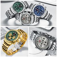MINI FOCUS 0463 Montre Homme Affaires Simple Mode Quartz Multifonction Cadran Bleu Étanche Sport Luxe Acier Inoxydable