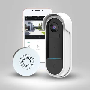 Kamera Bel Pintu Wifi Bertenaga Baterai 1080P, Bel Pintu dengan Audio 2 Arah dan Deteksi Gerakan