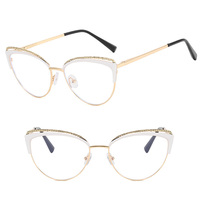Lunettes DL, lunettes de soleil tendance à monture métallique œil de chat, anti-lumière bleue, lunettes de mode tendance pour femmes, lunettes d'ordinateur