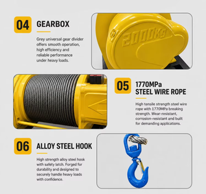 ALLMAN - Precio de Fábrica - Guinchos Eléctricos de Servicio Pesado Serie AMK IP44 de 2 Toneladas para Construcción y Minería - Product Image 3
