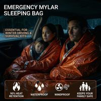 Sac de bivouac thermique en Mylar orange, sac de couchage d'urgence pour la survie, aide pour le camping en plein air
