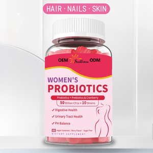 Vendita Diretta dalla Fabbrica: Probiotici e Mirtillo Rosso per Donne, 60 Gommose, Supporto per la Salute Digestiva e l'Equilibrio del PH - Product Image 4