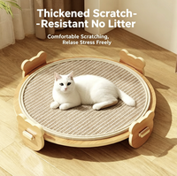 Meow-Enjoy Lit pour chat en panneau de densité, style mignon, tapis rafraîchissant d'été, griffoir double usage, durable et sans peluches, pour toutes les saisons