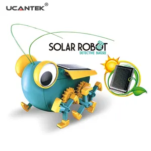 手工组装步行蟋蟀杆教育DIY机器人套装儿童学习科学太阳能昆虫机器人玩具套装