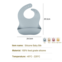 Bavoir pour bébé en silicone de qualité alimentaire REFINE, personnalisable, fermeture à bouton, lavable, imperméable, anti-huile, antibactérien