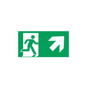 Segno della freccia destra dell'uscita di emergenza-150 in PVC luminescente * 300 mm realizzato in polonia - Product Image 2