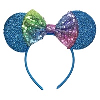 Ziming maille tissu mignon bandeau paillettes arcs souris oreilles bandeau enfants Festival fête Cosplay bandeau