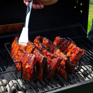 Support à côtes antiadhésif pour barbecue, grille de cuisson en acier inoxydable pour poulet, <span class=keywords><strong>bœuf</strong></span>, côtes, panier de grillade - Product Image 6
