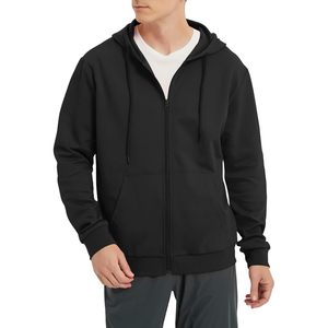 Sudadera con capucha ligera con cremallera para hombre FOXA, sudadera de manga larga, chaqueta básica deportiva ajustada con bolsillos, transpirable - Product Image 1