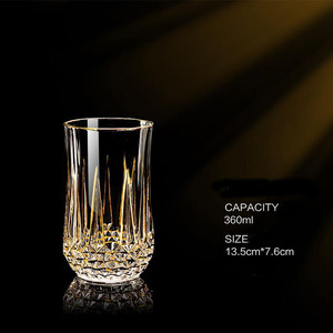 Bicchiere da Whisky in cristallo dorato di lusso di alta qualità di vendita calda in stile europeo e <span class=keywords><strong>calice</strong></span> da Champagne per vino per la casa e <span class=keywords><strong>il</strong></span> Bar - Product Image 5