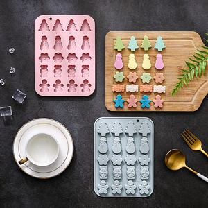 2024 nouveau noël de qualité alimentaire silicone four sûr gâteau décoration arbre de noël biscuit <span class=keywords><strong>fondant</strong></span> bonbons 3D bonhomme de neige chocolat moule - Product Image 6