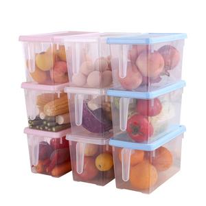 Plastic Food Storage Bins with Lids for Fridge Produce Saver Containers for Refrigerator Organization Stackable Freezer