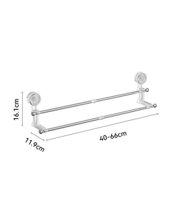 Porte-serviettes à ventouse pour salle de bain, <span class=keywords><strong>sans</strong></span> perçage, en aluminium spatial, porte-serviettes de bain, rangement de salle de bain, barre à serviettes rétractable - Product Image 6