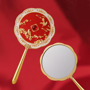 Miroir de maquillage portable personnalisé avec logo, motif fleur de prunier et pie, pour mariée chinoise, vente en gros pour marques de cadeaux de mariage - Product Image 2