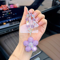 Gantungan Kunci Tas Berhias Kristal Bunga Rhinestone Fashion