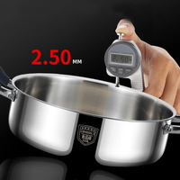 Panci Sup & Kaldu Besar dari Baja Tahan Karat dengan Tutup Panci Hot Pot Dua Rasa dengan Tutup Baja Tahan Karat Aman untuk Mesin Cuci Piring Desain Klasik