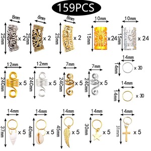Bijoux personnalisés, anneaux en aluminium creux pour coiffure, accessoires de perruque, tresse, ensemble de tressage de cheveux, à faire soi-même, pièces - Product Image 4