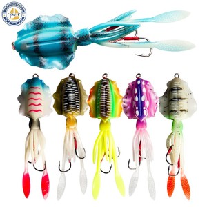 Leurre souple Yajie en forme de calamar 15cm 60g, lumineux UV, pour la pêche en mer, jig biomimétique, appât de fond pour poissons d'eau salée - Product Image 1