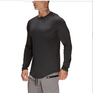 <span class=keywords><strong>2024</strong></span> hombres de manga larga de secado rápido deportes correr cuello redondo pulóver Color sólido transpirable protección UV <span class=keywords><strong>camiseta</strong></span> - Product Image 5