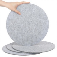 Ensemble de 4 dessous-de-verre ronds de 4 pouces/10 cm d'épaisseur 5 mm avec support, dessous-de-verre en feutre pour boissons, verres de bar