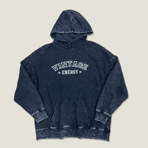 Unisex Cotton Oversize Blank Solid Vintage Distressed Mock Neck Hoodie Custom Logo Casual Stone Acid Wash Autumn Hoodie - Product Image 1