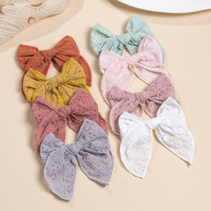 <span class=keywords><strong>4</strong></span>英寸寓言蝴蝶结尼龙头带女婴刺绣Knotbow发夹学步头饰儿童发饰 - Product Image 1