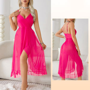 เดรสสายเดี่ยวแขนกุดเปิดหลังคอวีเซ็กซี่สำหรับผู้หญิงหลายสีชุดเดรสใส่เที่ยวกลางคืนขี้เกียจผ่อนคลายเวลาหยุดทำงาน - Product Image 4