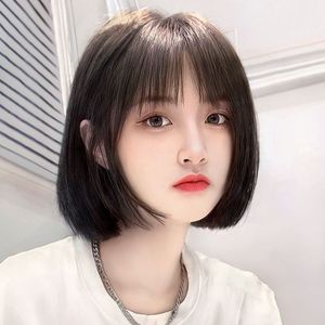 Nouvelle perruque courte bob pour femmes, en fibre haute température, densité 100, avec racine des cheveux naturelle, perruque complète - Product Image 1