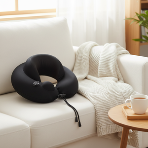 Almohada de Viaje para el <span class=keywords><strong>Cuello</strong></span> de Inflado Rápido con Bomba de Presión Patentada, Espuma Viscoelástica, Válvula de Desinflado Instantáneo, Cojín de Viaje en Forma de U para Dormir en el Avión - Product Image 6