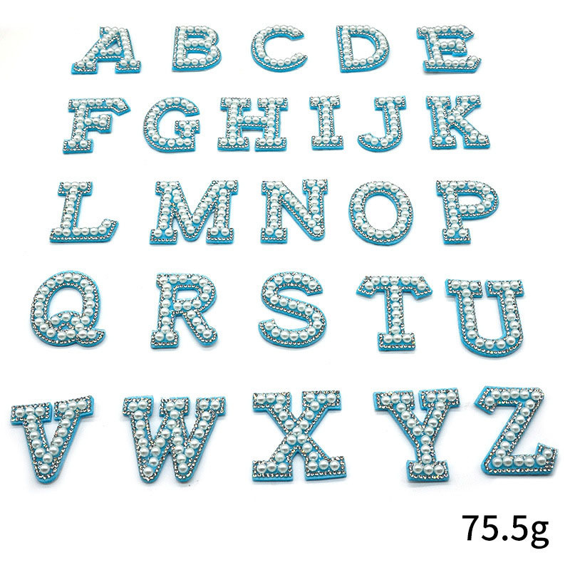 26 lettres de couleur bleue