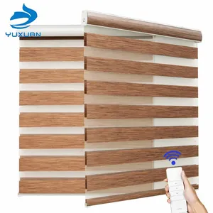 Hot bán điện cơ giới Zebra Rèm thiết kế hiện đại kép DIY lăn Shades điều khiển từ xa vải định dạng cửa sổ Shades