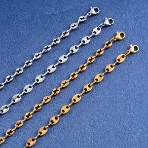 سلاسل قهوة يدوية الصنع من الفولاذ المقاوم للصدأ، إكسسوارات مجوهرات للرجال والنساء، قلادة تشوكر للرقبة، هدية يمكنك صنعها بنفسك - Product Image 4