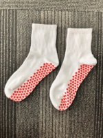 Chaussettes de sport JISEN à ressort antidérapantes à séchage rapide pour yoga, 100 % coton, pour femmes et filles, tricotées à la machine pour Pilates
