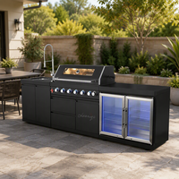 Cuisine extérieure modulaire en acier inoxydable avec évier pour villa, jardin, patio et événements culinaires – Vente en gros usine