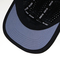 Casquette de course à 5 panneaux de haute qualité avec perforations découpées au laser personnalisées, en polyester imperméable, avec logo réfléchissant, casquette de camping à 5 panneaux