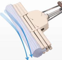 Serpillère à rouleau essoreuse en éponge PVA, auto-essoreuse, en acier inoxydable, grande capacité, durable, absorbante, pour nettoyage des sols humides, mains libres