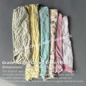 Trapos de algodón textil mixtos para limpieza industrial, trapos de algodón de colores claros, trapos de algodón mixtos de alta absorción - Product Image 2