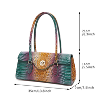 Sac à main de luxe vintage en cuir PU à motif crocodile pour femme, sac à bandoulière élégant pour voyage et trajets quotidiens