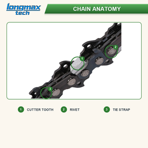 <span class=keywords><strong>Cadena</strong></span> de Repuesto Profesional LongMax de 3/8" de Paso, .050, .058, .063, para <span class=keywords><strong>Motosierra</strong></span>, 14-36 Dientes, Cincel Completo, Acero al Manganeso OEM - Product Image 3