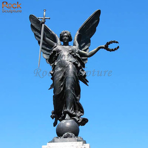 Fusione esterna personalizzata di scultura femminile angelo bronzo e statua dell'ala - Product Image 2