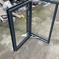 Fenêtre à battant moderne en alliage d'aluminium avec moustiquaire en acier inoxydable, ouverture à plat, isolée thermiquement