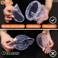 Seau en plastique PP transparent de 300 ml à 10 L avec couvercle et poignée, récipient en plastique pour le stockage des aliments, des biscuits, des bonbons, des fruits et des en-cas