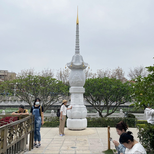 Pagoda Budista <span class=keywords><strong>Tibetana</strong></span> de Gran Tamaño, Tallada en Piedra de Mármol Blanco para Jardín, Escultura en Venta - Product Image 6