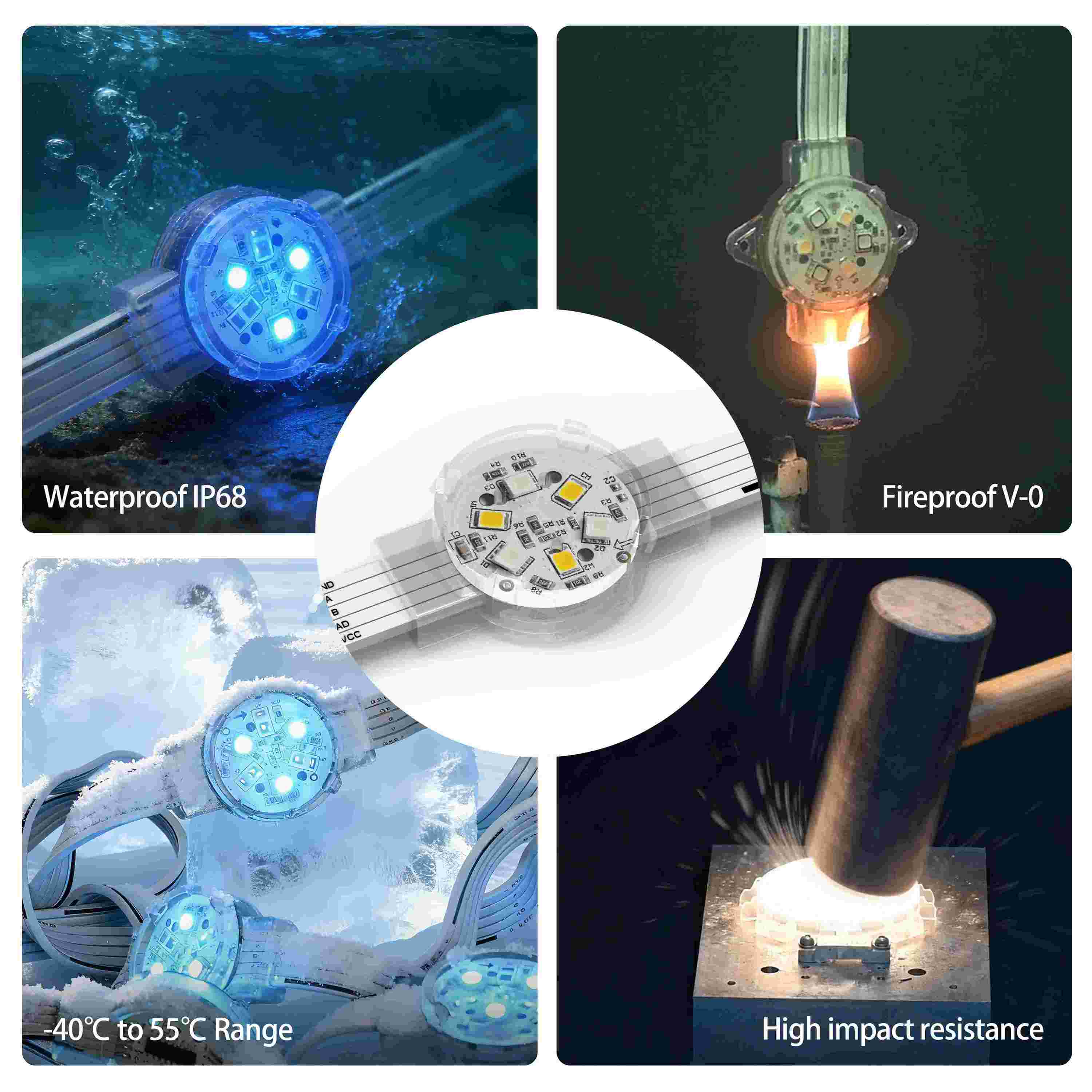 All Weather Pixel LED Lights 24V IP68 for Outdoor Permanent Installation