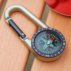 Boussole tactique portable en alliage de zinc avec mousqueton et cadran rond pour le camping et l'aventure quotidienne - Product Image 3