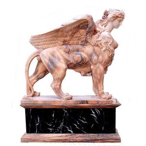 Estatua eshinx <span class=keywords><strong>egipcia</strong></span> para exteriores, piedra decorativa, mármol blanco, tamaño real, escultura - Product Image 2